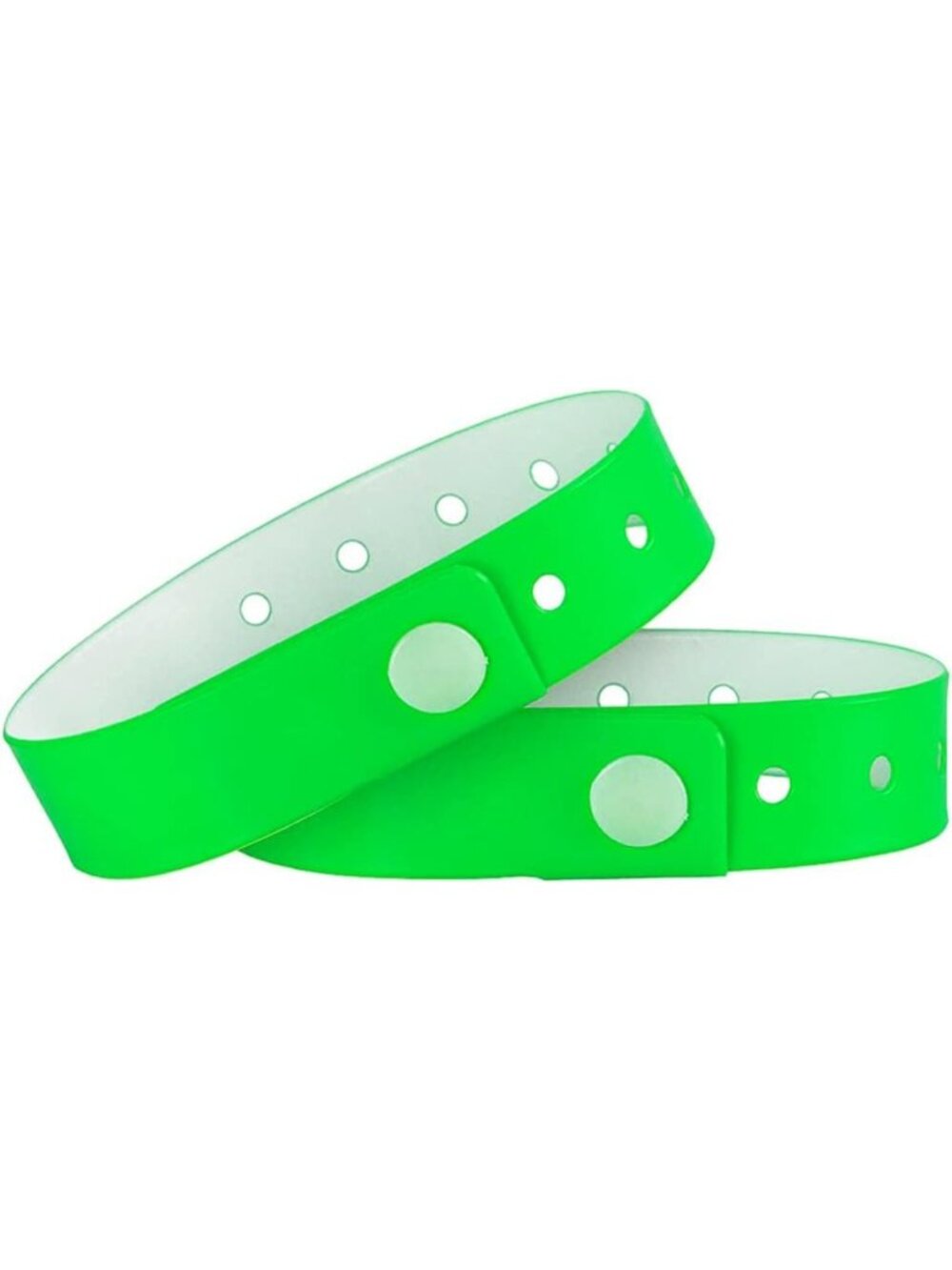 Neon Green Plastic Wristbands - 500 Pack, Durable Vinyl for Events & Parties